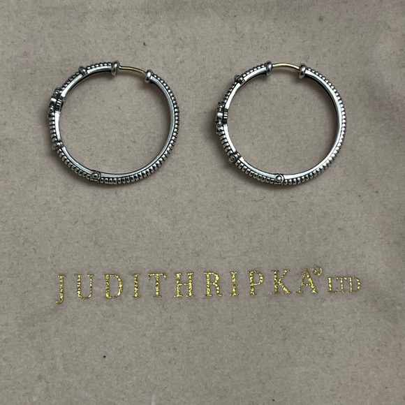 Judith Ripka Diamond Hoop earrings - Picture 12 of 14
